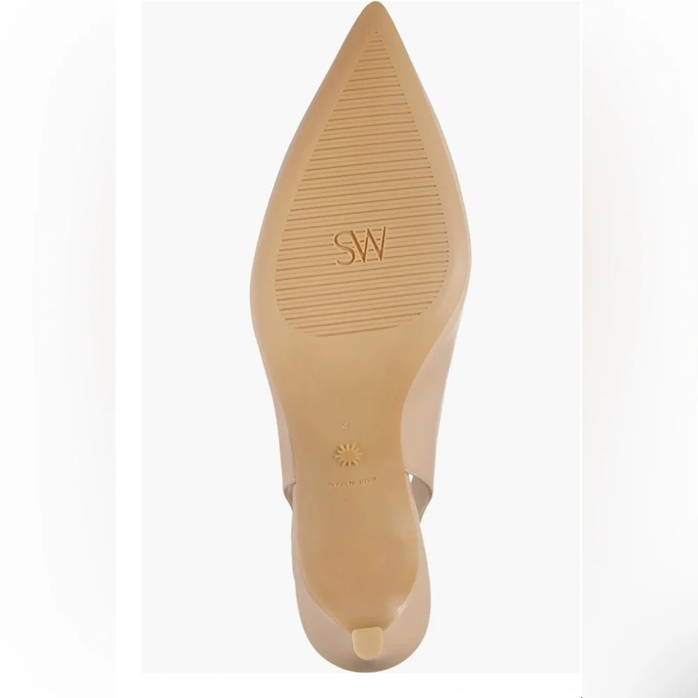 NIB $375 Stuart Weitzman Linsi Pointed Toe Slingback Pump, ADOBE, size 12! - Picture 6 of 7